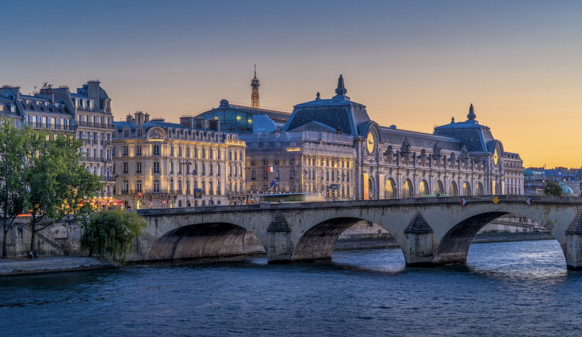 Musee D'Orsay on the bank of the Seine River.